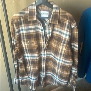 Like new Mountain khakis Cinch Brown Plaid Flannel Shirt
